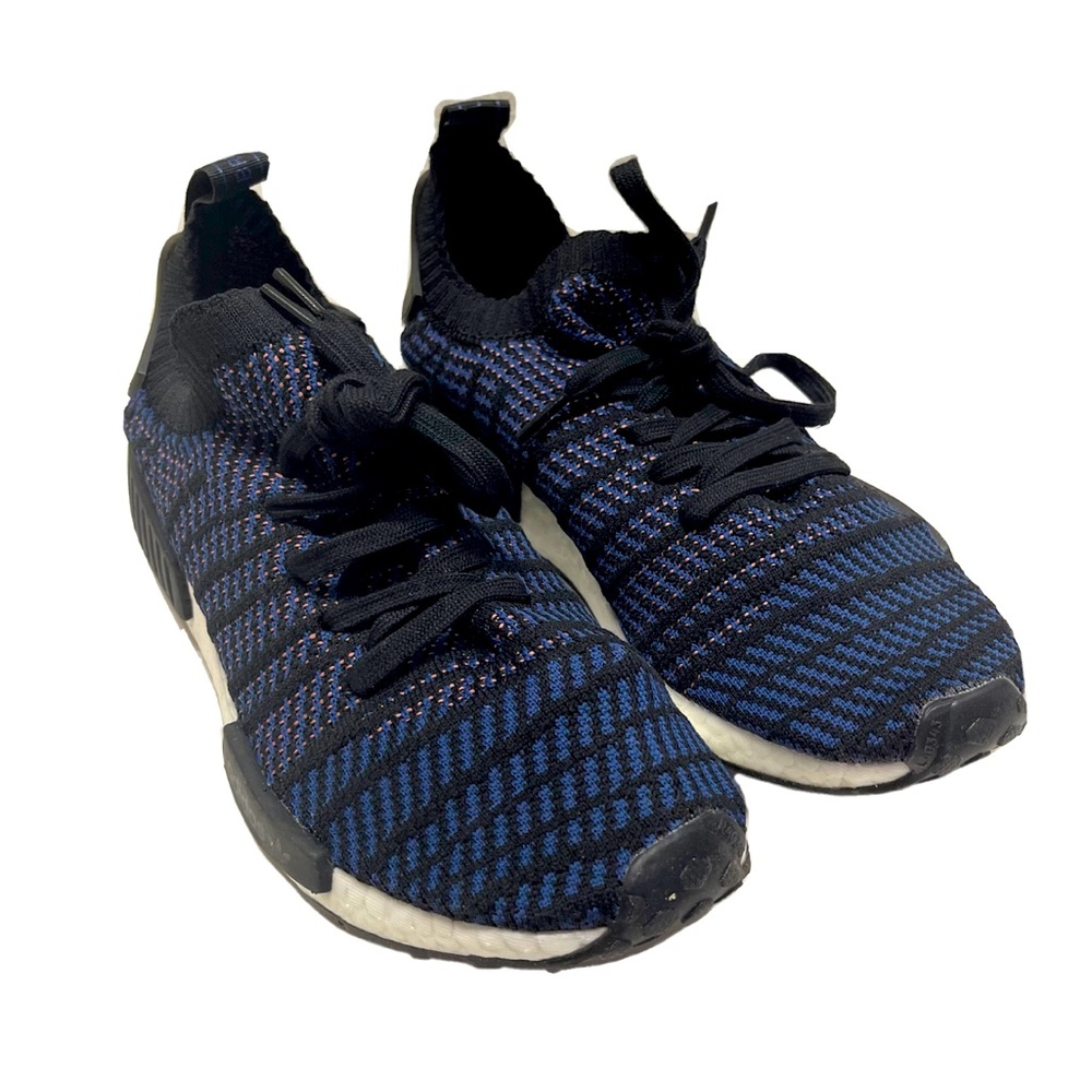 Adidas NMD R1 Primeknit Indigo Stripe Sneakers Sz 11